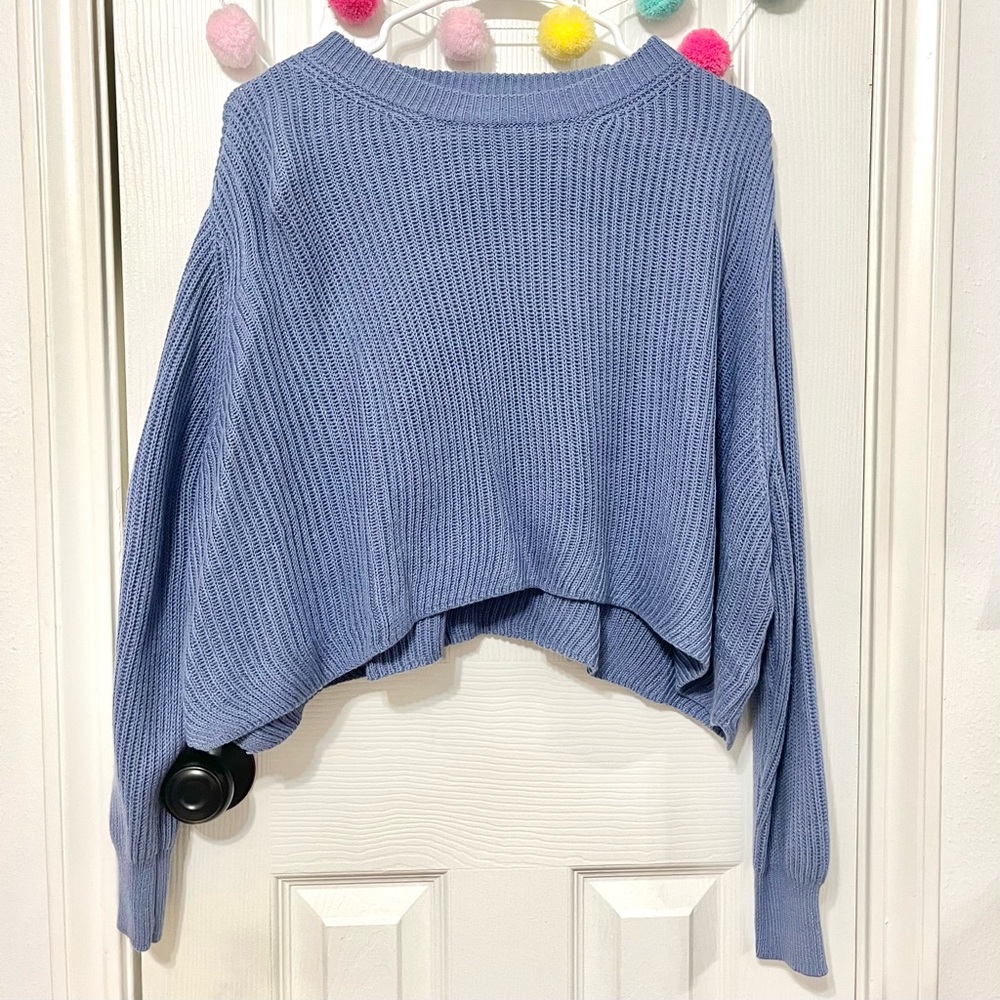 Cotton On Periwinkle Lavender Purple Blue Knit Crop Sweater
